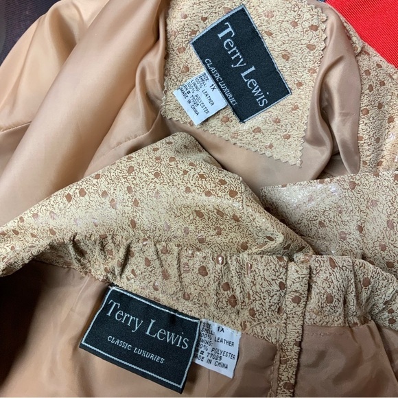 Terry Lewis Vintage Real Leather Jacket and Skirt Set Size 1X - Picture 6 of 6